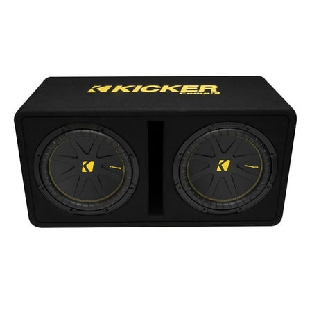 KICKER - CompC 12" Loaded Enclosures Dual Single-Voice-Coil 2-Ohm Subwoofers - Black