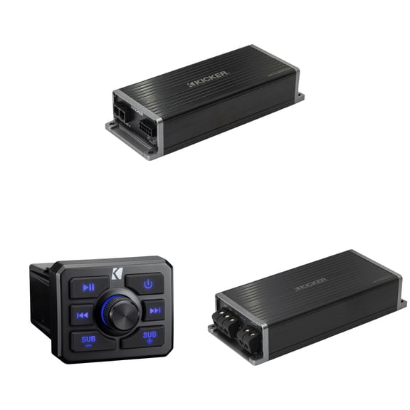 Kicker 51KBTR Powersport Bluetooth Receiver w/ 51KPX3004 & 51KPX5001 Amplifier