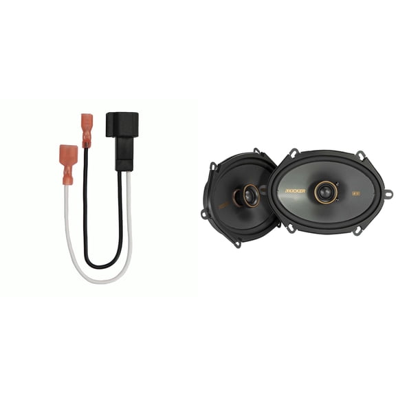 Kicker 51KSC6804 6x8" Speakers with 72-5600 Adapters Compatible with Select 1998 & Up Ford