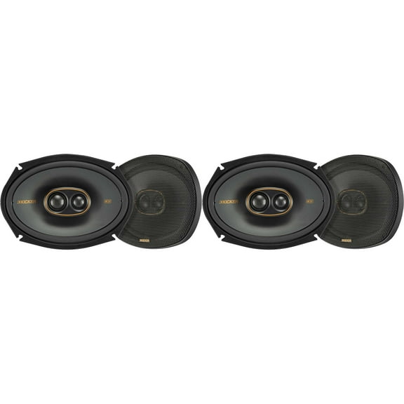 Kicker 51KSC69304 KS-Series 6x9" 3-way Speakers with 1" and .75" tweeters w/ 51KSC69304 6x9" 3 Way Coaxial Bundle