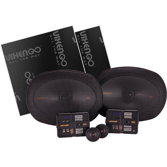 Kicker 51KSS6904 6"x9" KS Component Speaker System with Vixen Go Sound Deadener for Cars 80 mil, Butyl Rubber Deadening Material (2 Sheets, 1.3 sq ft total)