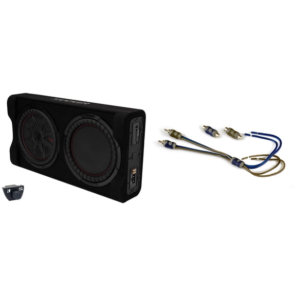 Kicker 51PTRTP12 - TRTP 12" 500w Powered Down Firing Loaded Subwoofer Enclosure with KISL Line Output Converter  Compact Thin Truck Bass Solution