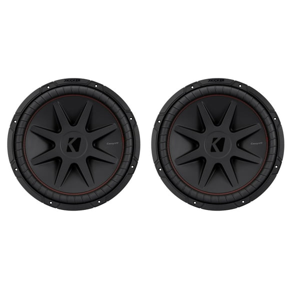Kicker 52CVR15 CompVR 15-Inch (380mm) Subwoofer, 4-Ohm DVC Bundle