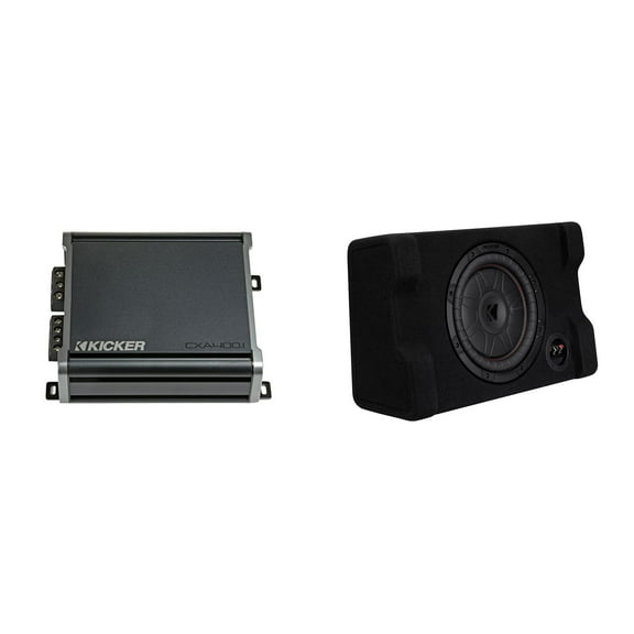 Kicker 52CVTDF102 CVTDF 10" Sub Down Firing enclosure w/ 400 Watt Amp Bundle