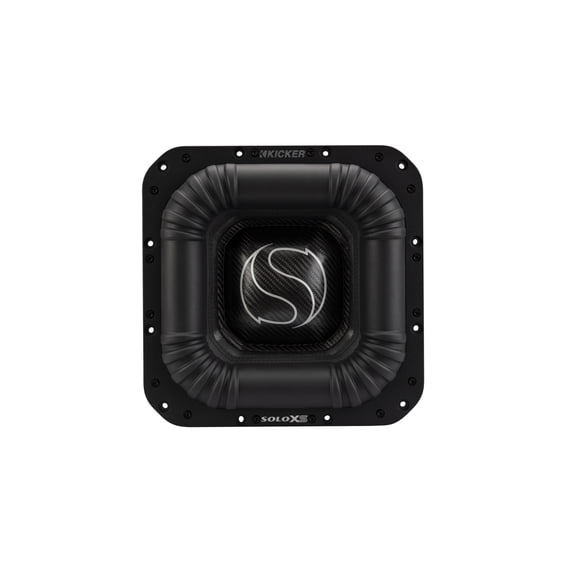 KICKER 52L7XS122 - 12" SoloXS L7XS 2 Ohm DVC Square Subwoofer with 1500-3000W RMS, 43mm Xmax, Forced Air Cooling, and Field-Replaceable Recone System
