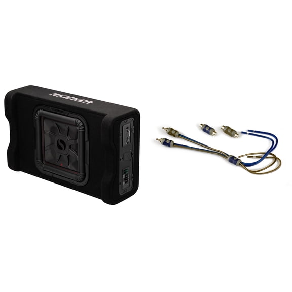 Kicker 53PL7TDF12 L7TDF 12-Inch Powered Down-Firing Subwoofer Enclosure with KISL Line Output Converter Compact Thin Truck Bass Solution