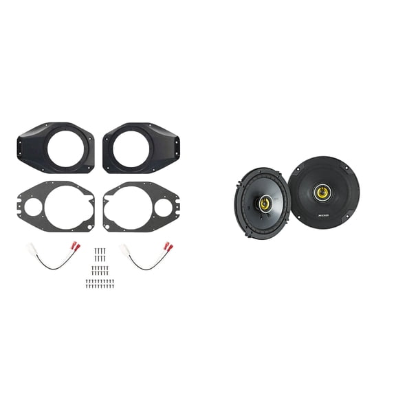 Kicker 6.5" 46CSC654 Speaker Upgrade, Includes JP-1015 Compatible with 2018-UP JL, 2020-UP Gladiator