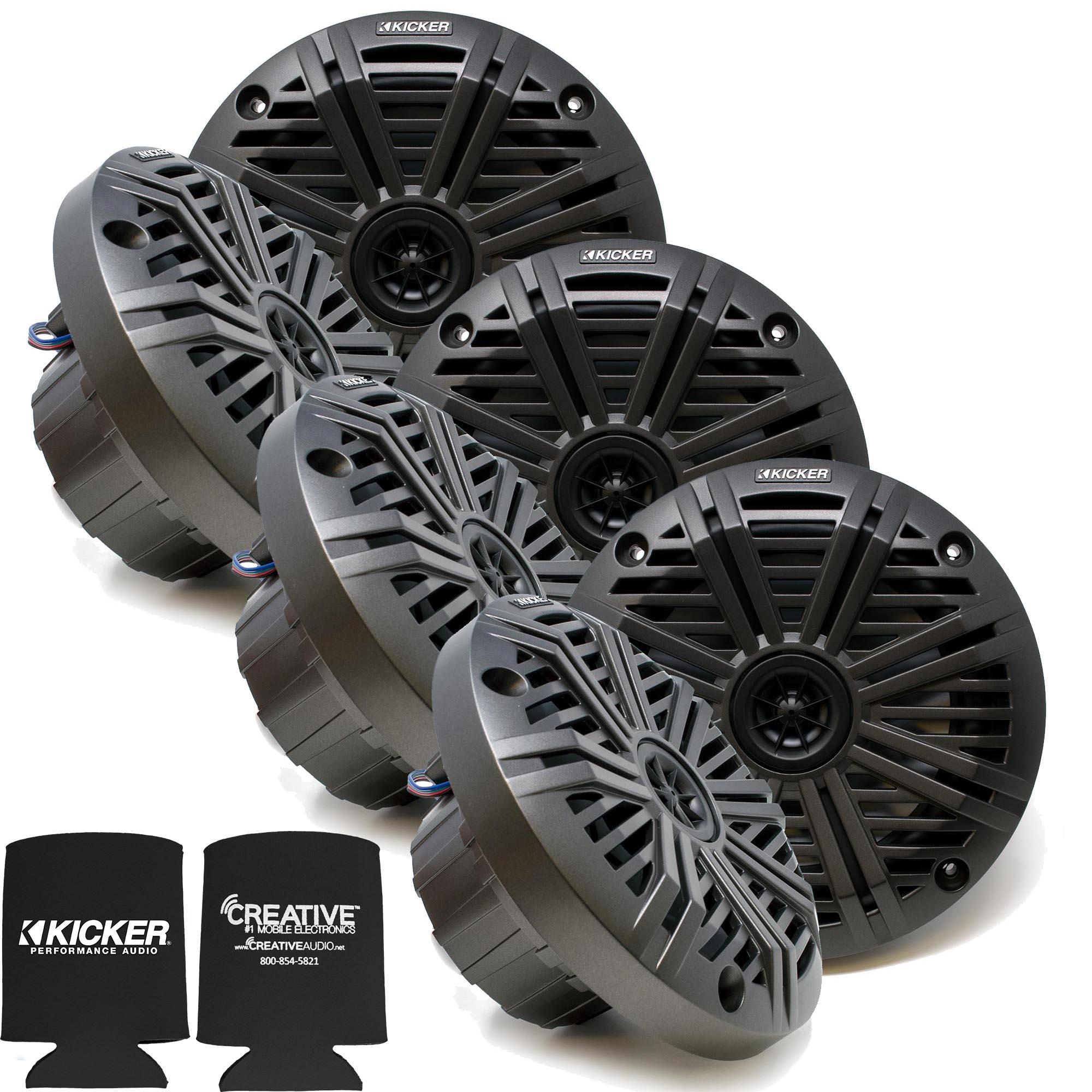Kicker 6.5" Marine Speakers (3 Pair) Charcoal Salt Water Grills OEM