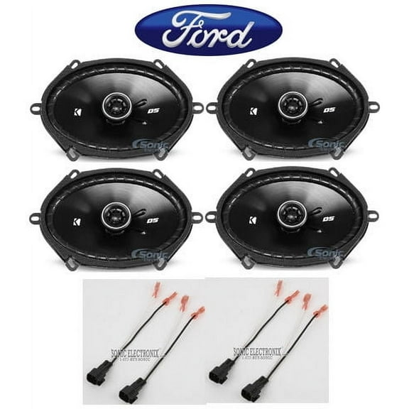 Kicker 6x8" Front+Rear Factory Speaker Replacement Kit For 2005-09 Ford Mustang Coaxial Car Speakers