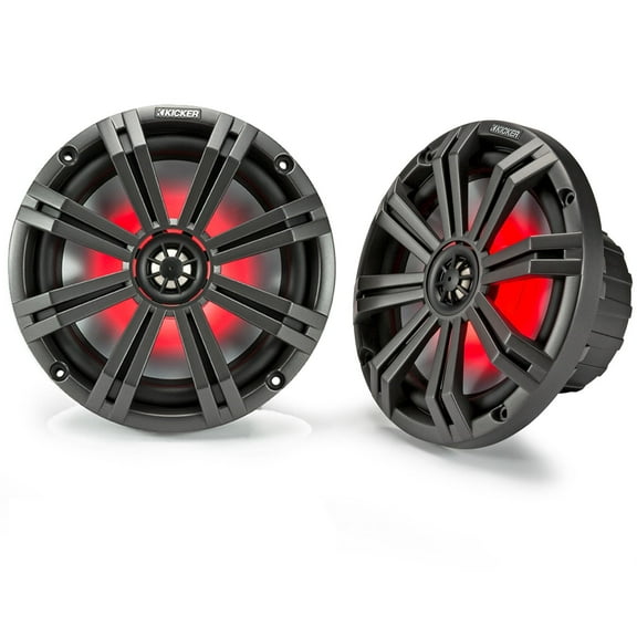 Kicker 8" Charcoal Marine LED Speakers, 1 Pair of OEM replacement speakers