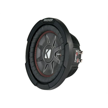 Kicker 8 Inch Dual 600 Watt CompRT 2 Ohm Shallow Slim Car Subwoofer | 43CWRT82