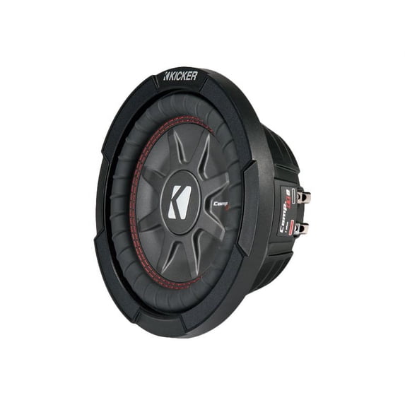 Kicker 8 Inch Dual 600 Watt CompRT 2 Ohm Shallow Slim Car Subwoofer | 43CWRT82