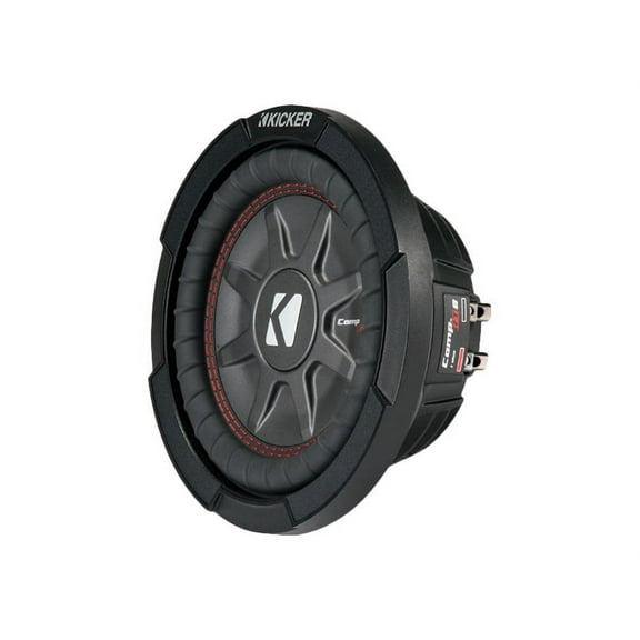 Kicker 8 Inch Dual 600 Watt CompRT 2 Ohm Shallow Slim Car Subwoofer | 43CWRT82