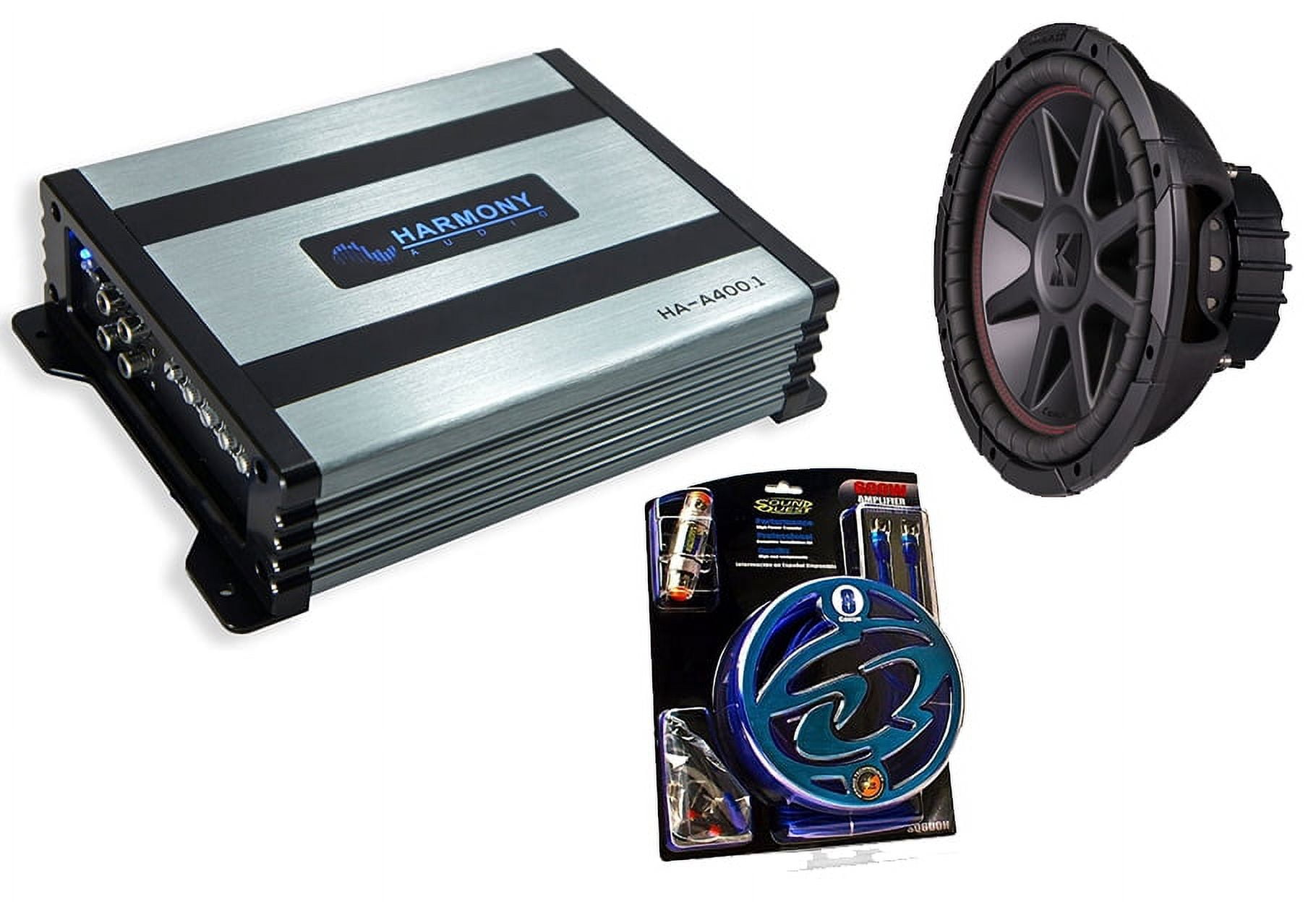 Kicker 800W Sub Amp & 400W Sub Kit, 43CVR122 CVR12 Series - Walmart.com