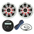 thumbnail image 1 of Kicker All-Weather Marine Gauge Style Bluetooth USB Stereo Receiver Bundle Combo with (QTY 2) 6.5" 2-Way 195W Max Coaxial Marine LED Speakers w/ White Grilles, 16-Gauge Wire, 22" Antenna, 1 of 6