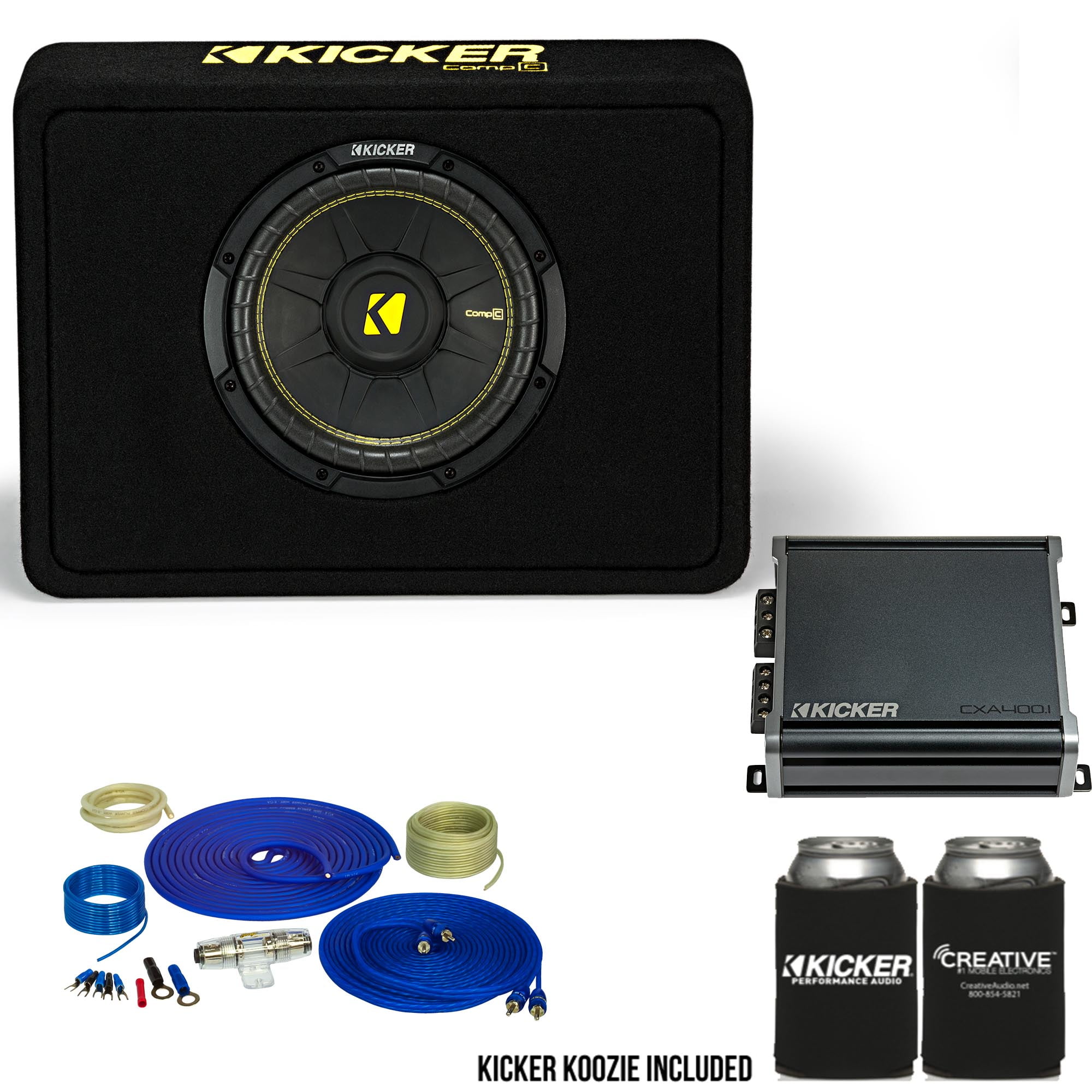 Kicker Black CompC 10" Truck Bass Amplifier with Wire Kit