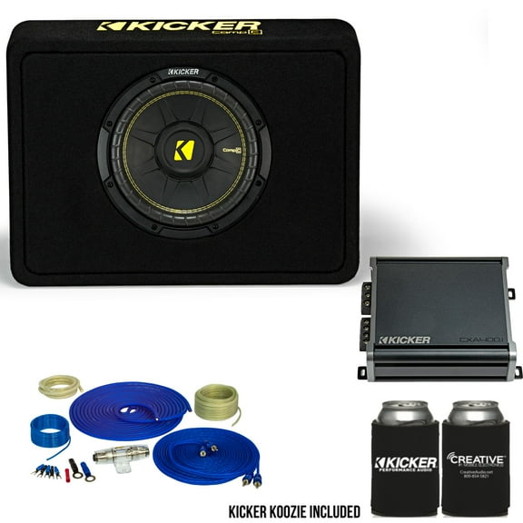 Kicker Black CompC 10" Truck Bass Amplifier with Wire Kit