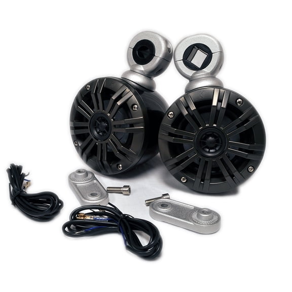 Kicker Black Mini Wake Tower Marine Enclosures with Kicker 4" KM speakers. (4 ohm)
