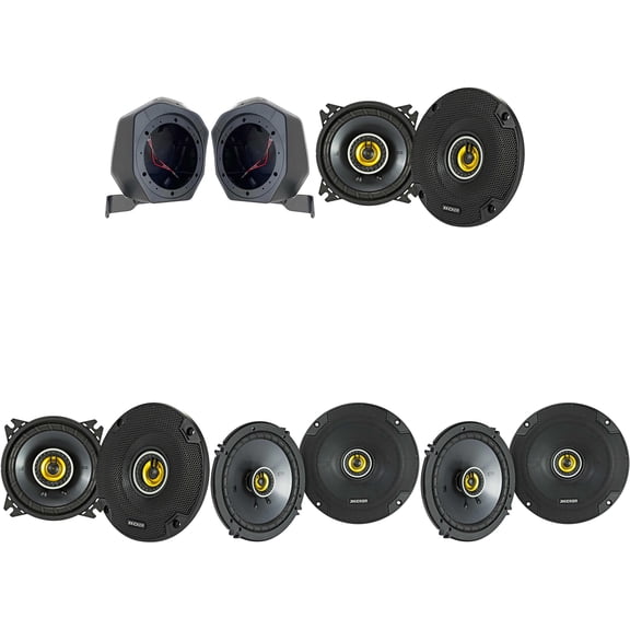 Kicker Bronco (2) 46CSC44 & (2) 46CSC654 CS-Series 4" & 6.5" Coaxial & BR-B65U 6.5" Rear Speaker-Pod Add Ons
