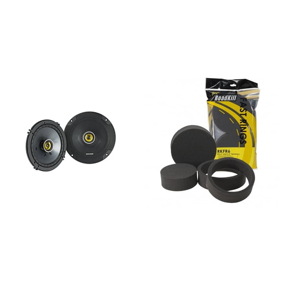 Kicker CSC 6.5" Coaxial with RKFR6 Foam Fast Ring Speaker Enhancement Kit