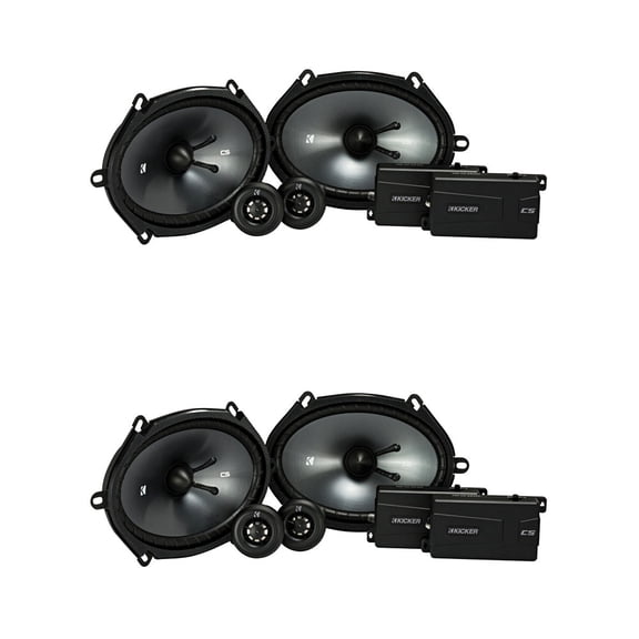 Kicker CSS68 6x8-INCH (160x200mm) COMPONENT SYSTEM WITH .75-INCH (20mm) TWEETER, Bundle