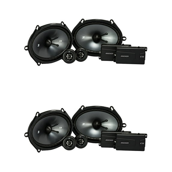 Kicker CSS68 6x8-INCH (160x200mm) COMPONENT SYSTEM WITH .75-INCH (20mm) TWEETER, Bundle
