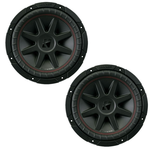 Kicker CVR10 CompVR 10-Inch (250mm) Subwoofer, 2-Ohm DVC Bundle