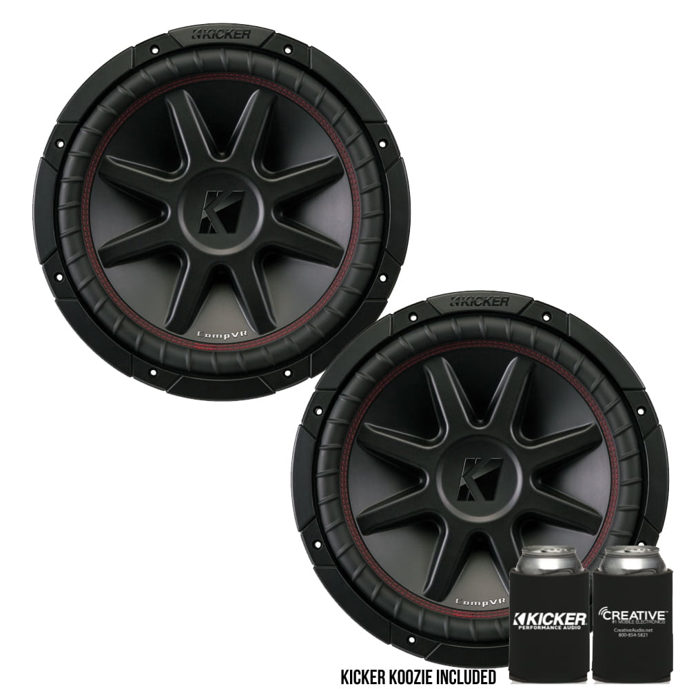 Kicker CVR12 CompVR 12Inch (300mm) Subwoofer, 4Ohm DVC Bundle