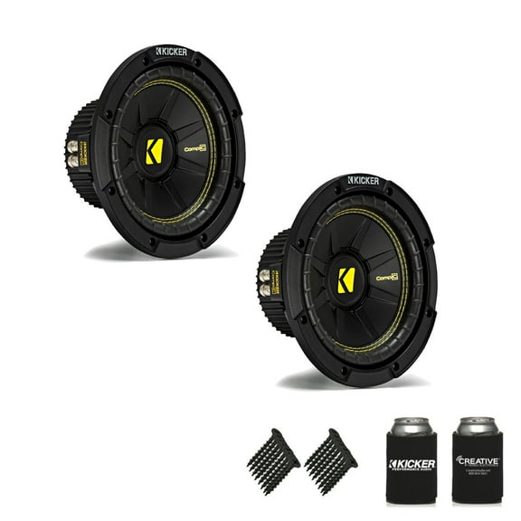 Kicker CWCD84 CompC 8" Subwoofers Bundle Dual 4-Ohm Voice Coil