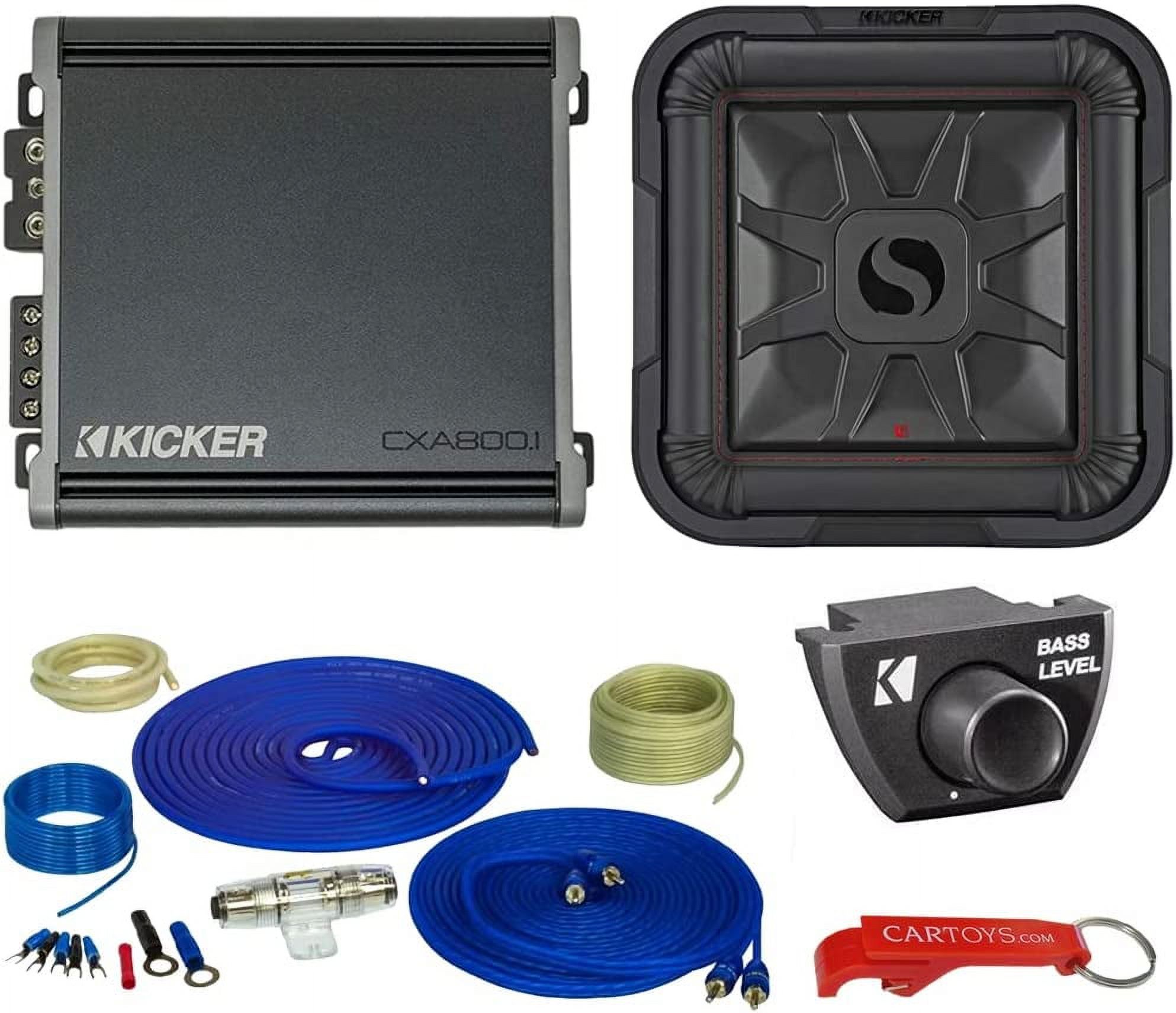 Kicker CX Series Bass Bundle 46CXA8001 Class D Mono Amp and 46L7T122