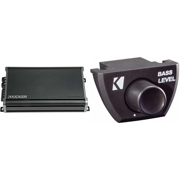Kicker CX1200.1 1200W Mono D Audio Amp w/ Bass Knob Bundle