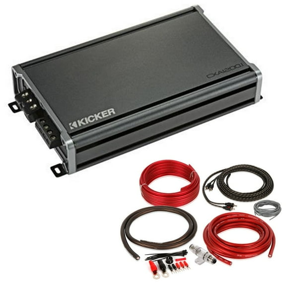 Kicker CXA1200.1T (46CXA12001T) CX-Series Monoblock Class-D Amplifier + Belva Bak42 Amplifier Kit