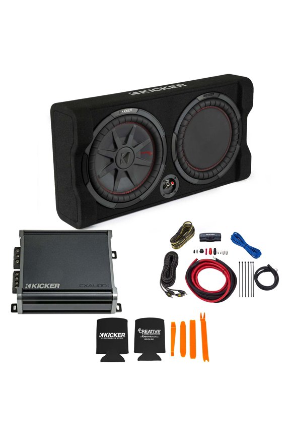 Comp RT 12" Subwoofer Enclosure Package + 46CXA4001 Amp & Wire Kit
