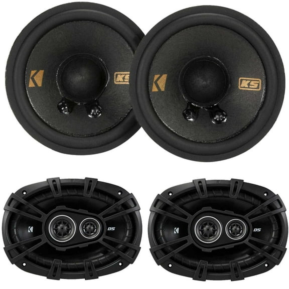 Kicker DSC69304 DS-Series 6x9" 3-Way Speaker Bundled with KSC2704 2.75" Mid-range Speaker