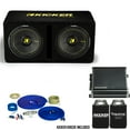 thumbnail image 1 of Kicker Dual 12 Inch Comp Bass Package 44DCWC122 with CXA8001 and amp wire kit, 1 of 8