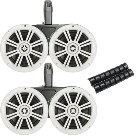 Kicker Dual Black Waterproof Wake Tower System 6.5" White Marine 4-Ohm OEM Speakers