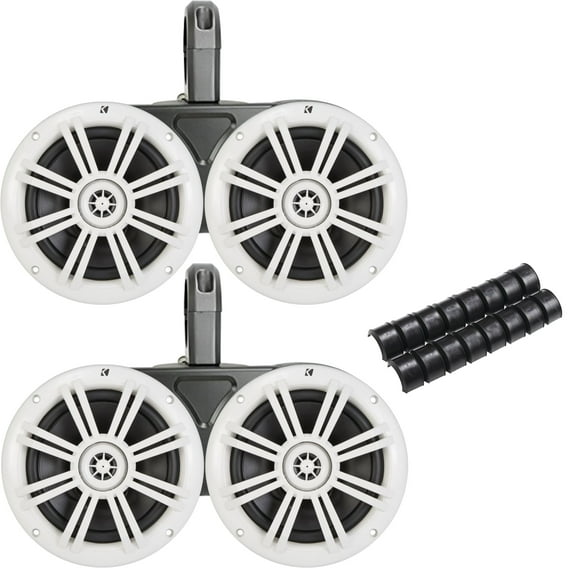Kicker Dual Black Waterproof Wake Tower System 6.5" White Marine 4-Ohm OEM Speakers