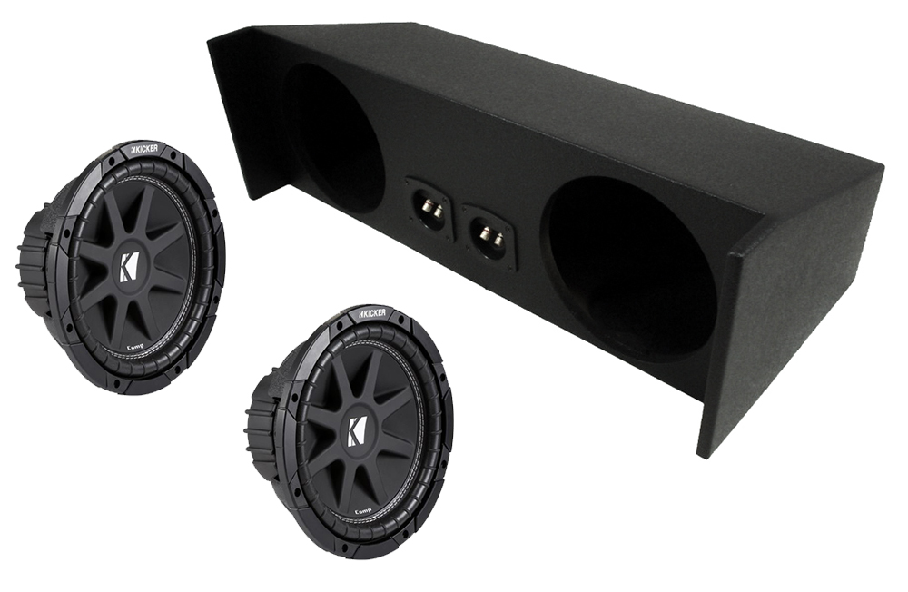 Kicker Jeep Wrangler YJ & TJ 8706 43C104 10" Sub & JEEP2X10RL Dual 10" Sub Box