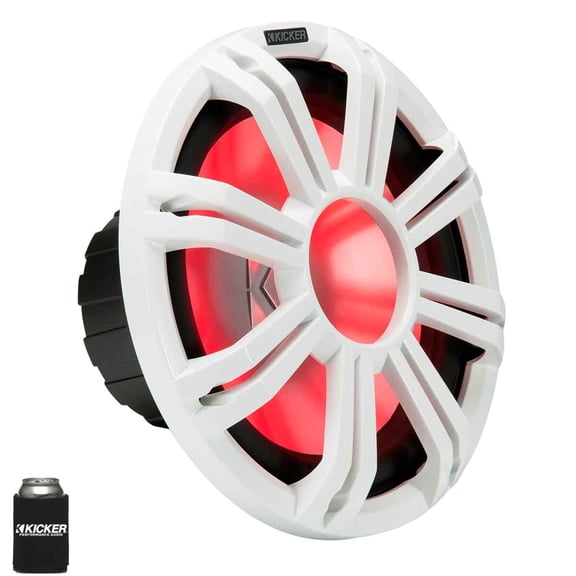 Kicker KMF122 12" Marine Subwoofer with LED White Grill 2 Ohm for Free Air Applications