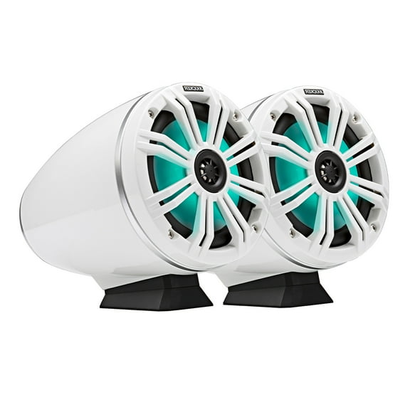 Kicker KMFC65 Flat-Mount Marine Can Speakers - Pair (White)