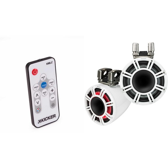 Kicker KMTC114W KMTC11 11" Horn- Loaded Tower System Pair 4-Ohm WHITE ( Includes LED Remote )