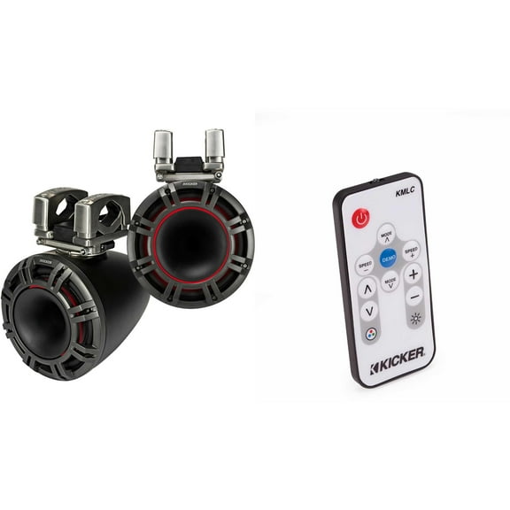 Kicker KMTC94 NEW KMTC9 9" Horn- Loaded Tower System Pair 4-Ohm, Black ( Includes LED Remote )