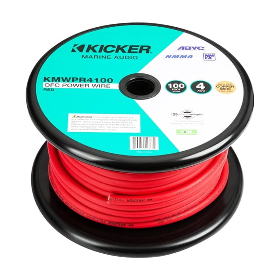 Kicker KMWPR4100 (47KMWPR4100) 4AWG Marine Power Wire 100FT