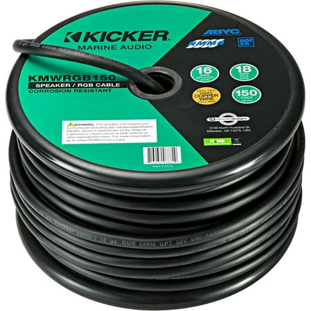 Kicker 46KMWRGB150 Marine 16awg Speaker Wire + Marine 18awg Rgb Wire, 150ft
