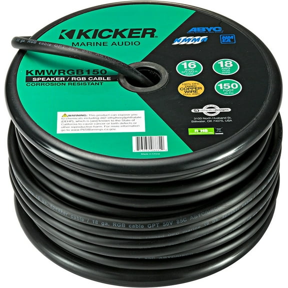 Kicker 46KMWRGB150 Marine 16awg Speaker Wire + Marine 18awg Rgb Wire, 150ft