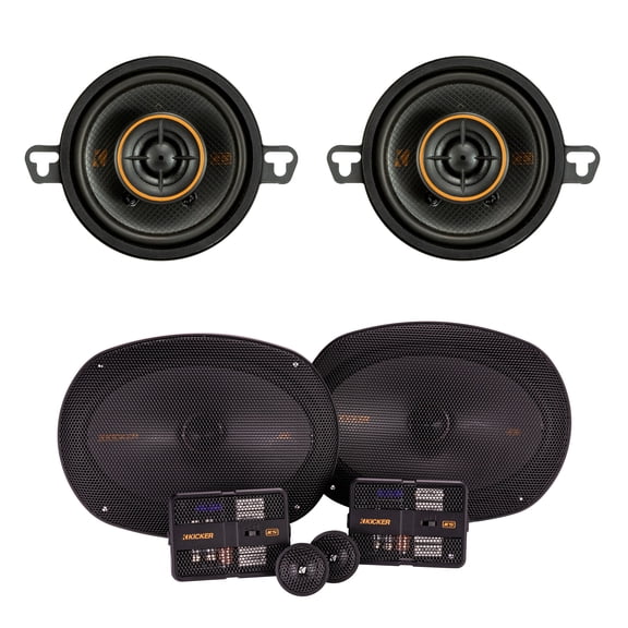 Kicker KS 6x9 + 3-1/2" Component Speakers Compatible with select Chevrolet Dodge & Toyota