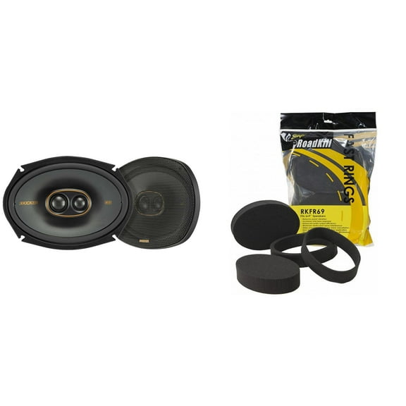 Kicker KSC 6x9" 3-Way Coaxial with RKFR69 Foam Fast Ring Speaker Enhancement Kit