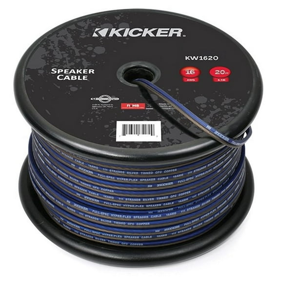 Kicker Car Audio KW1620 K Series 16 Awg 20 Ft Spkr Wire Silver-Tinned Copper New