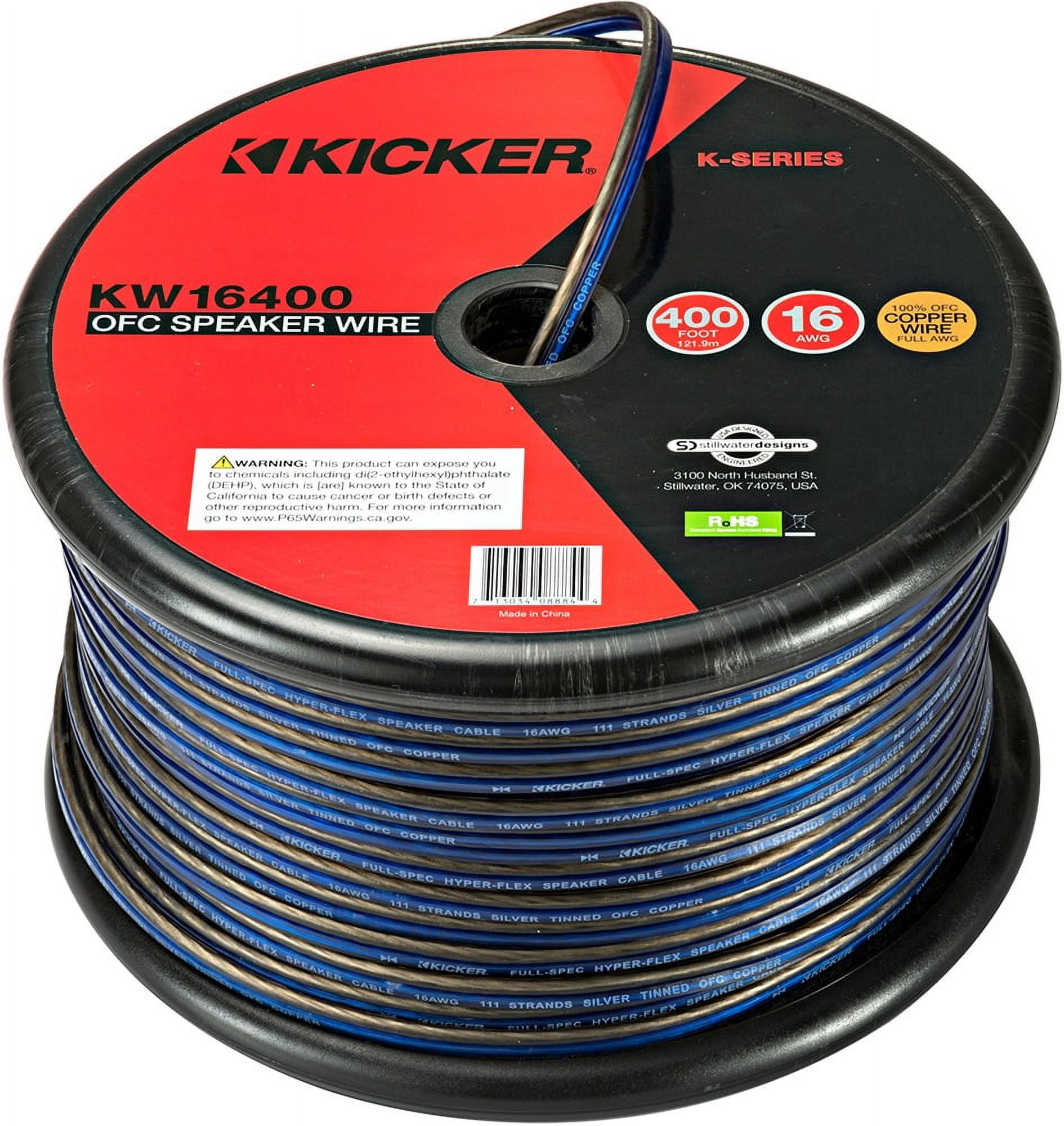 Kicker KW16400 (46KW16400) 16AWG Speaker Wire Spool 400FT