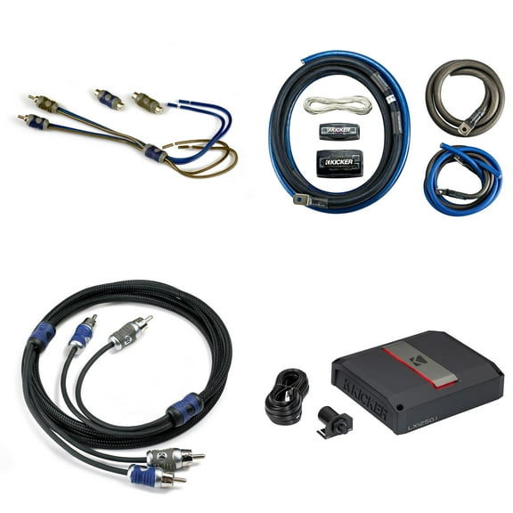 Kicker LX1250.1, KISL & Amp Install Kit, 1250w Mono Class-D Subwoofer Amp (51LX12501)